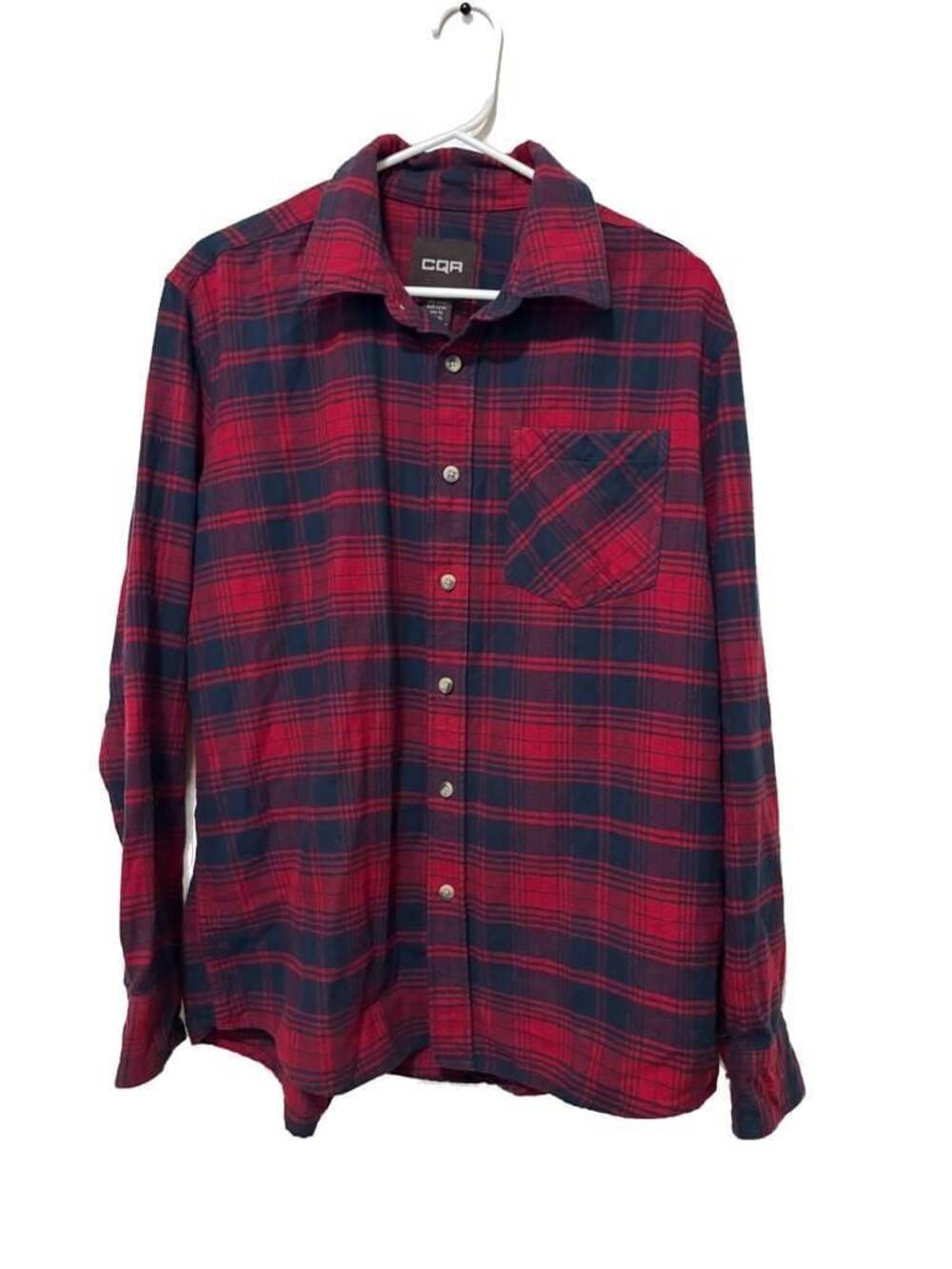 CQR Men's Brushed Flannel Long Sleeve Plaid Button-Down Shirt